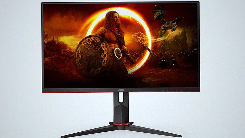 AOC 24G2SP Full HD (1920 x 1080) 165Hz Gaming Monitor with wires and box