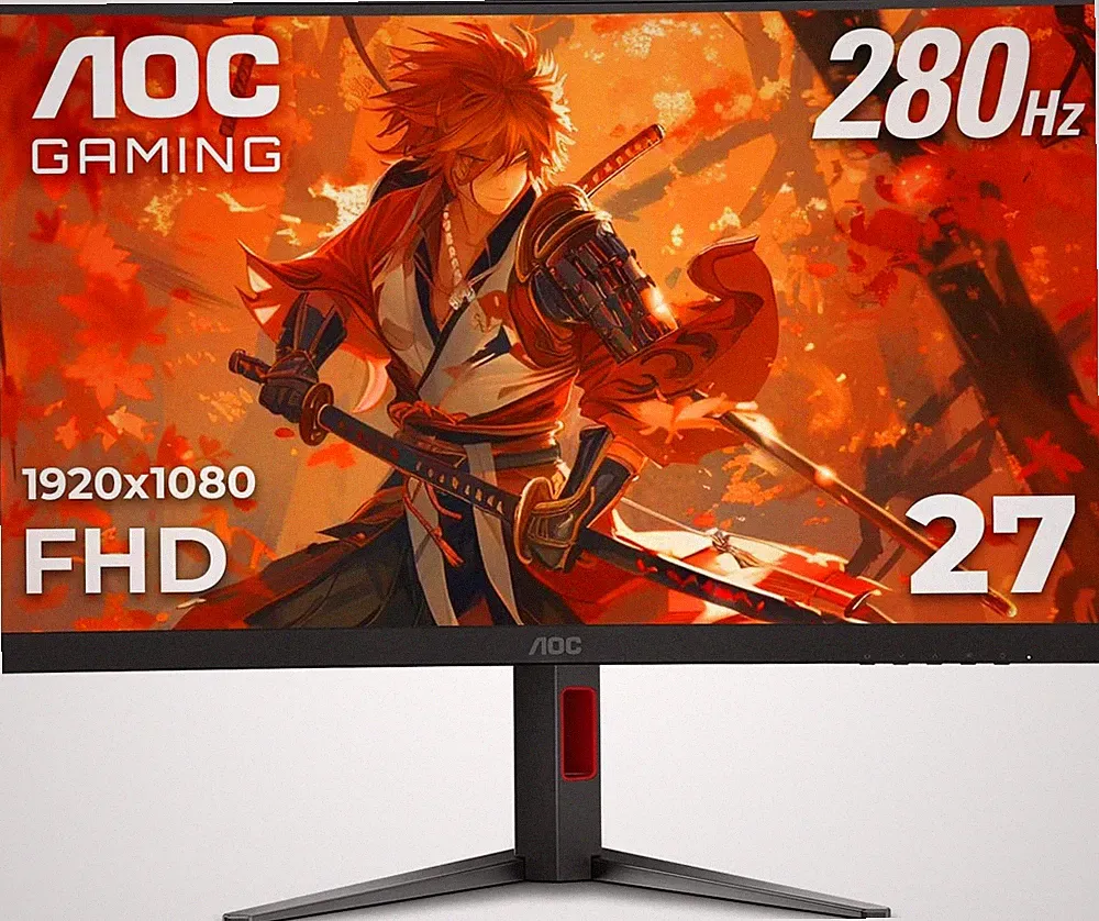 AOC 27 Curved Gaming Monitor 280Hz 0.3ms FHD FreeSync Premium HDR