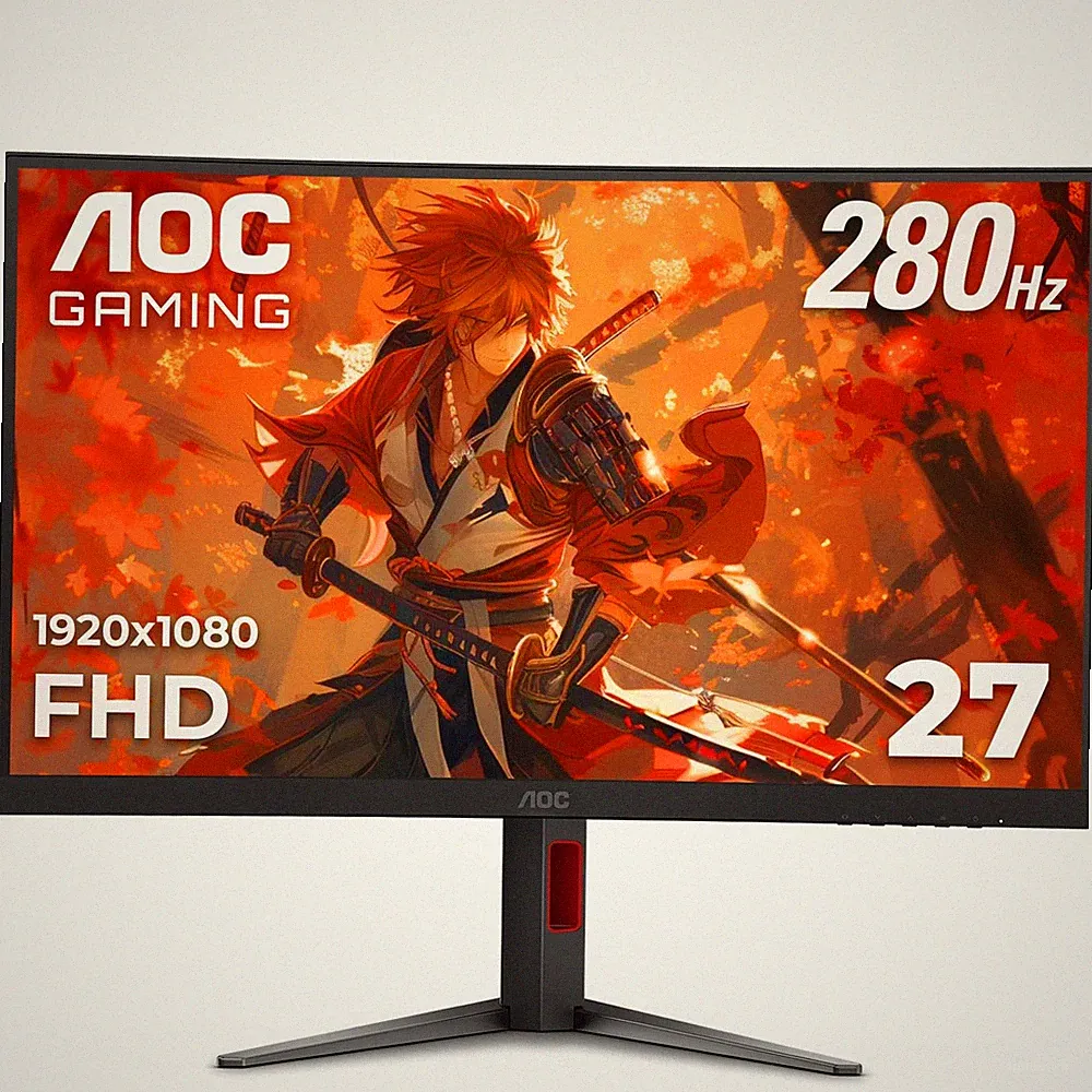 AOC 27" Curved Gaming Monitor, FHD 1080p, 280Hz (DP) FHD, Black