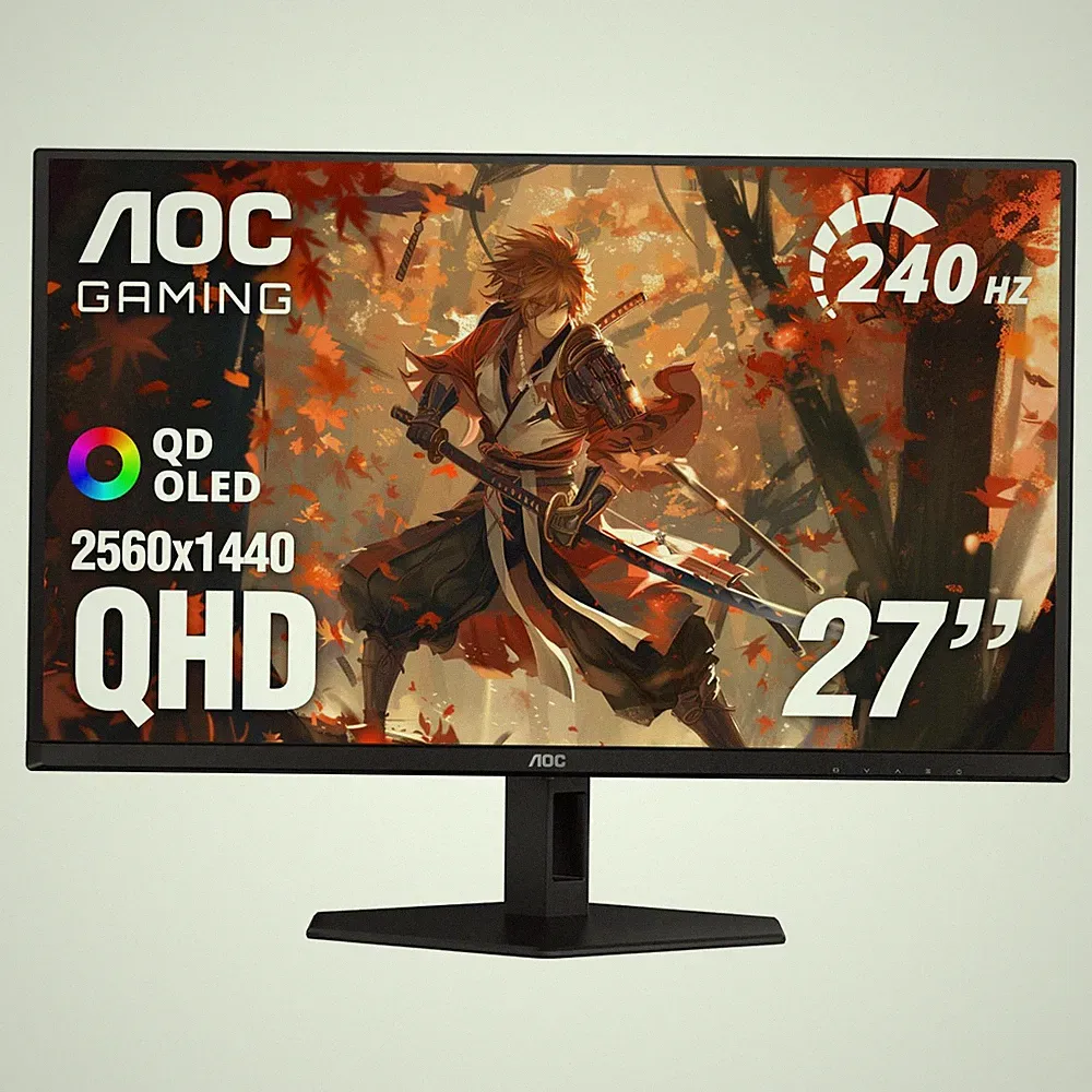 AOC 27" Gaming Monitor QHD 240Hz QD OLED G-SYNC Compatible 0.03ms, Q27GAZD