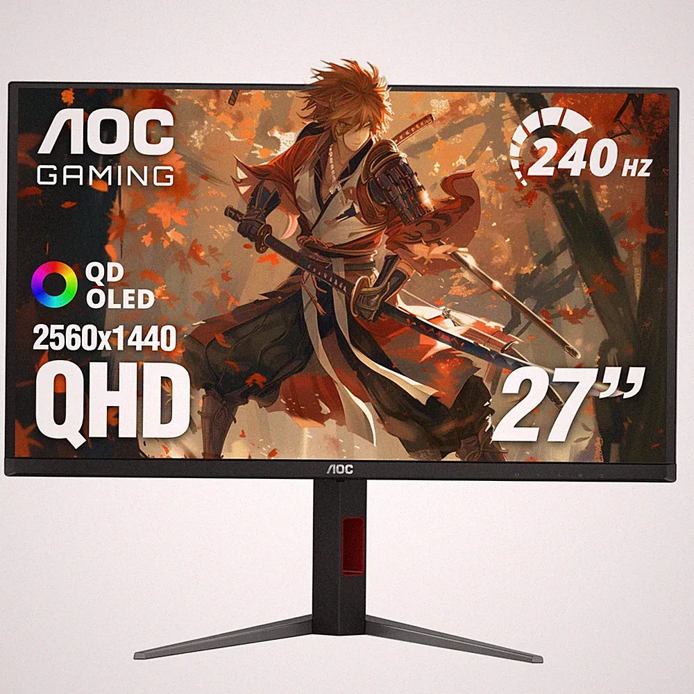 AOC 27 Gaming Monitor QHD 240Hz QD OLED G SYNC Q27GAZDV Black NVIDIA