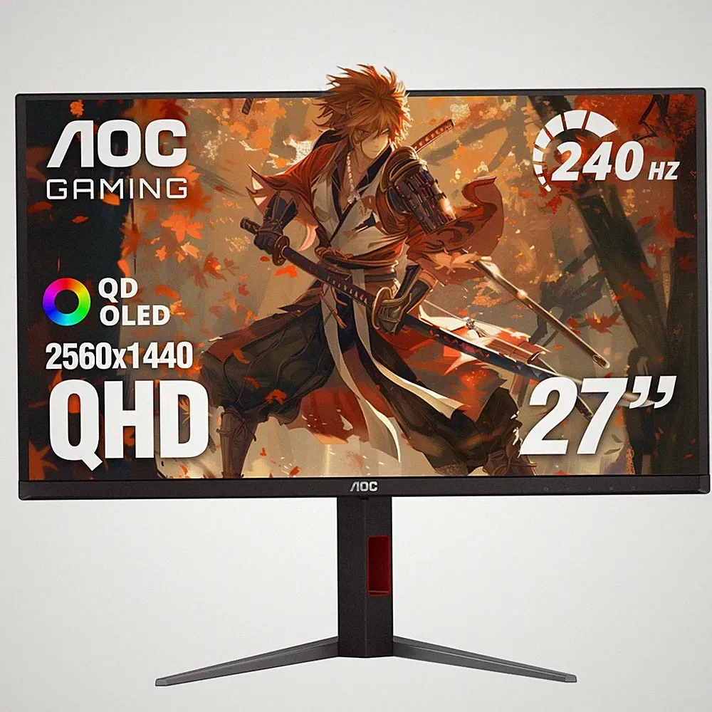 AOC 27" Gaming Monitor QHD 240Hz QD OLED NVIDIA G-SYNC Compatible Q27GAZDV