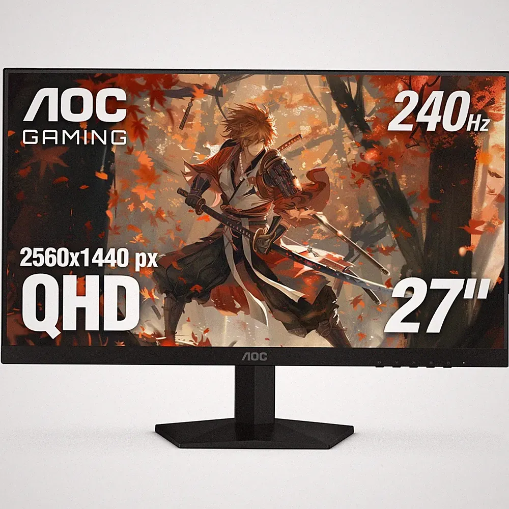 AOC 27 Inch QHD Gaming Monitor 240Hz 0.3ms, Overclock 27" IPS, Black