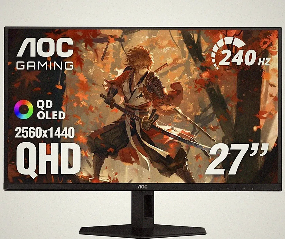 AOC 27" QD OLED Gaming Monitor, 240Hz, G-SYNC, HDR Ready, Q27GAZD