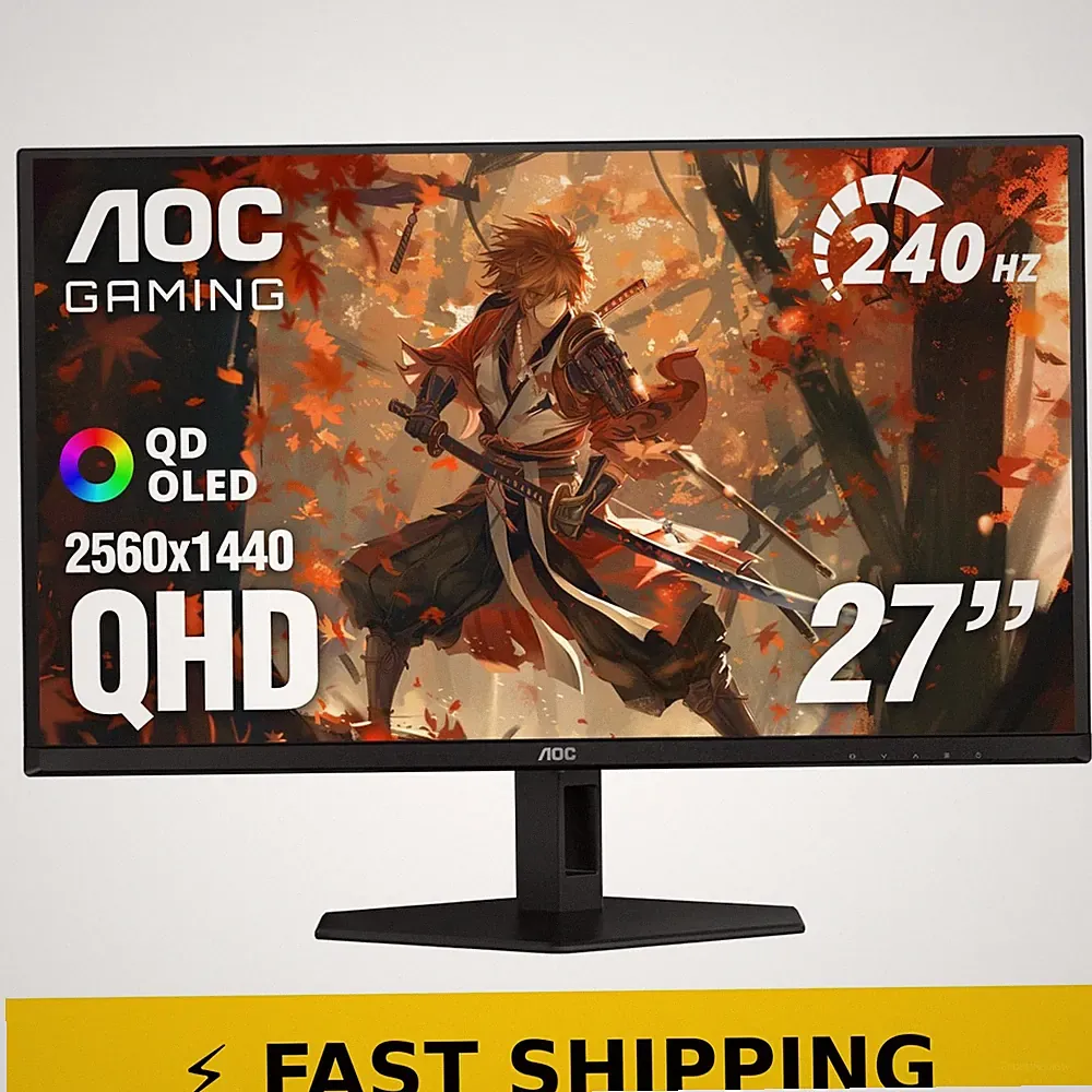 AOC 27" QD OLED Gaming Monitor, 240Hz, G-SYNC, HDR Ready, Q27GAZD