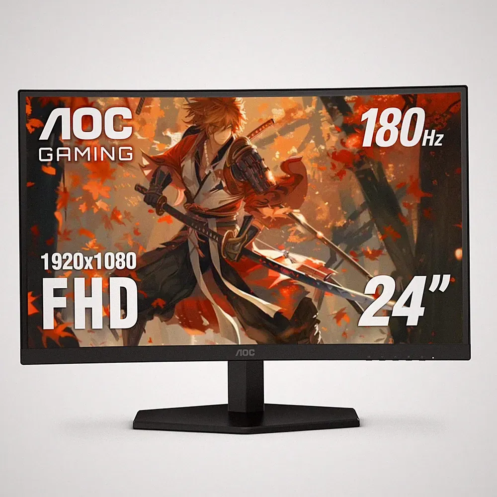 AOC C24G42E 24" Curved Gaming Monitor, 1080p 180Hz, 0.5ms, HDR, HDMI/DP