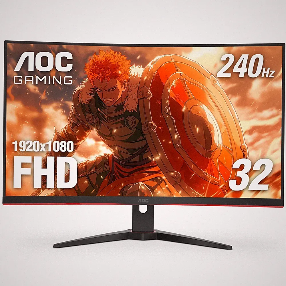 AOC C32G2ZE 32" Curved Frameless Gaming Monitor, Full 32 inch Curved, Black