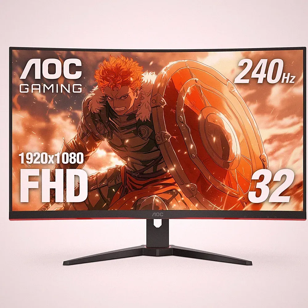 AOC C32G2ZE 32" Curved Frameless Gaming Monitor Full HD 1920x1080 VA 0.5ms 24...