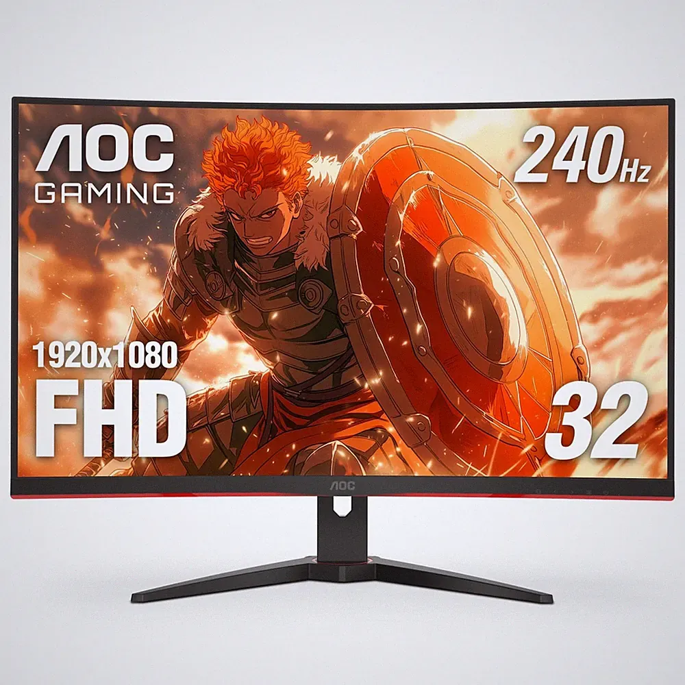 AOC C32G2ZE 32" Curved Frameless Gaming Monitor Full HD 1920x1080 VA 0.5ms 240Hz