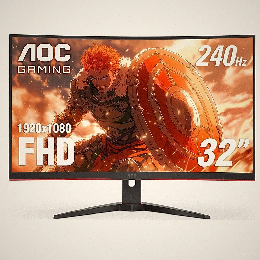 AOC C32G2ZE 32" Curved Frameless Gaming Monitor Full HD 1920x1080 VA 0.5ms 240Hz