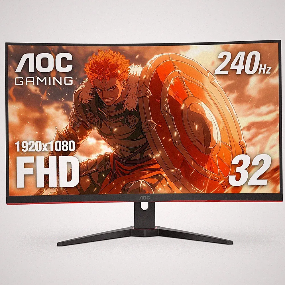 AOC C32G2ZE 32" Curved Frameless Gaming Monitor, Full HD 1920x1080, VA, 0.5ms
