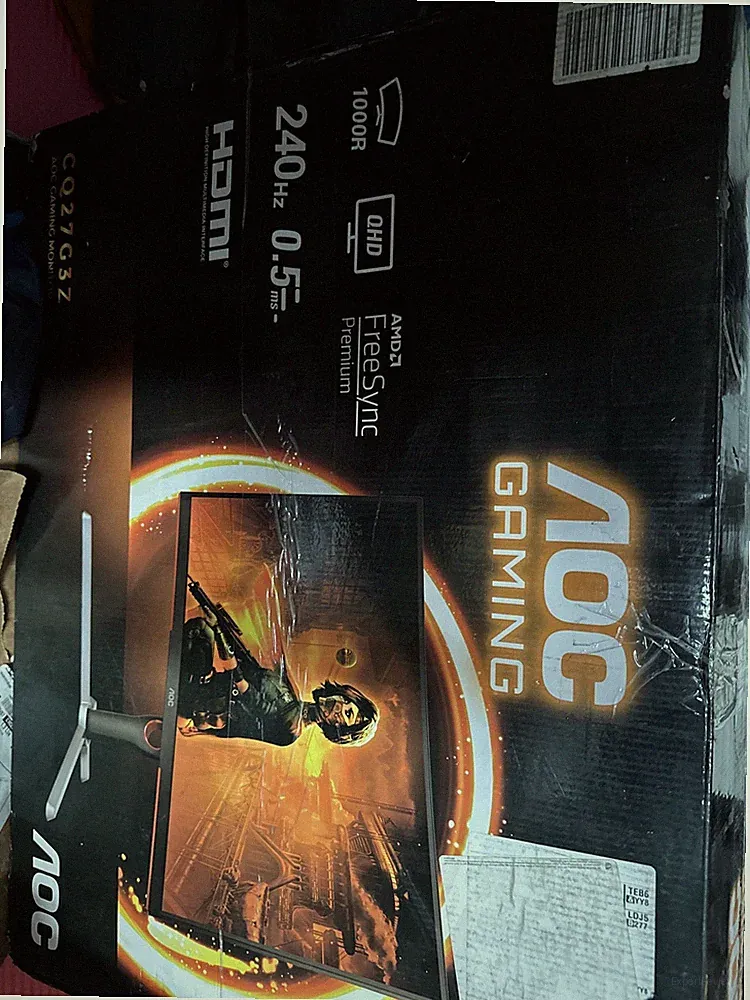 AOC CQ27G3Z 27" Curved Gaming Monitor, QHD 2K 2560x1440, 1000R VA, 240Hz 0.5ms
