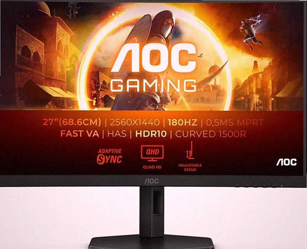 AOC CQ27G4X 27" Curved Gaming Monitor 16:9 180Hz 1ms VA WLED HDR for PC PS5 Xbox