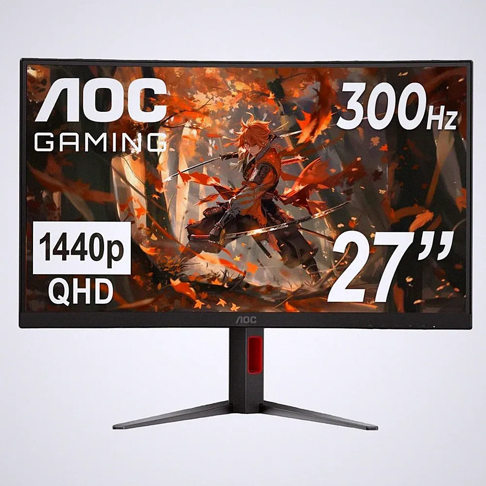 AOC CQ27G4ZH 27"Curved Gaming Monitor QHD 2K 2560x1440 1500R VA 300Hz 0.3ms MPRT