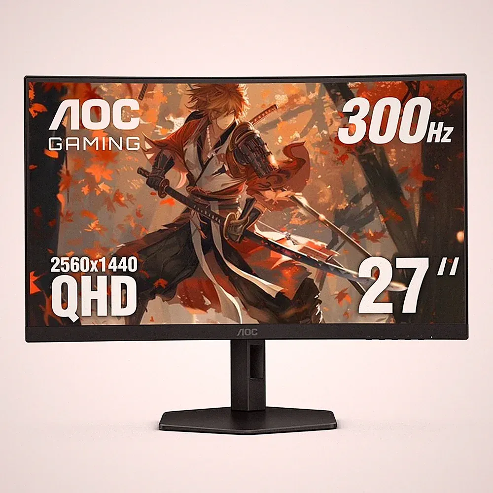 AOC CQ27G4ZX 27" Gaming Monitor with 1500R Curved Scree 2K QHD 2560 x 1440 300Hz