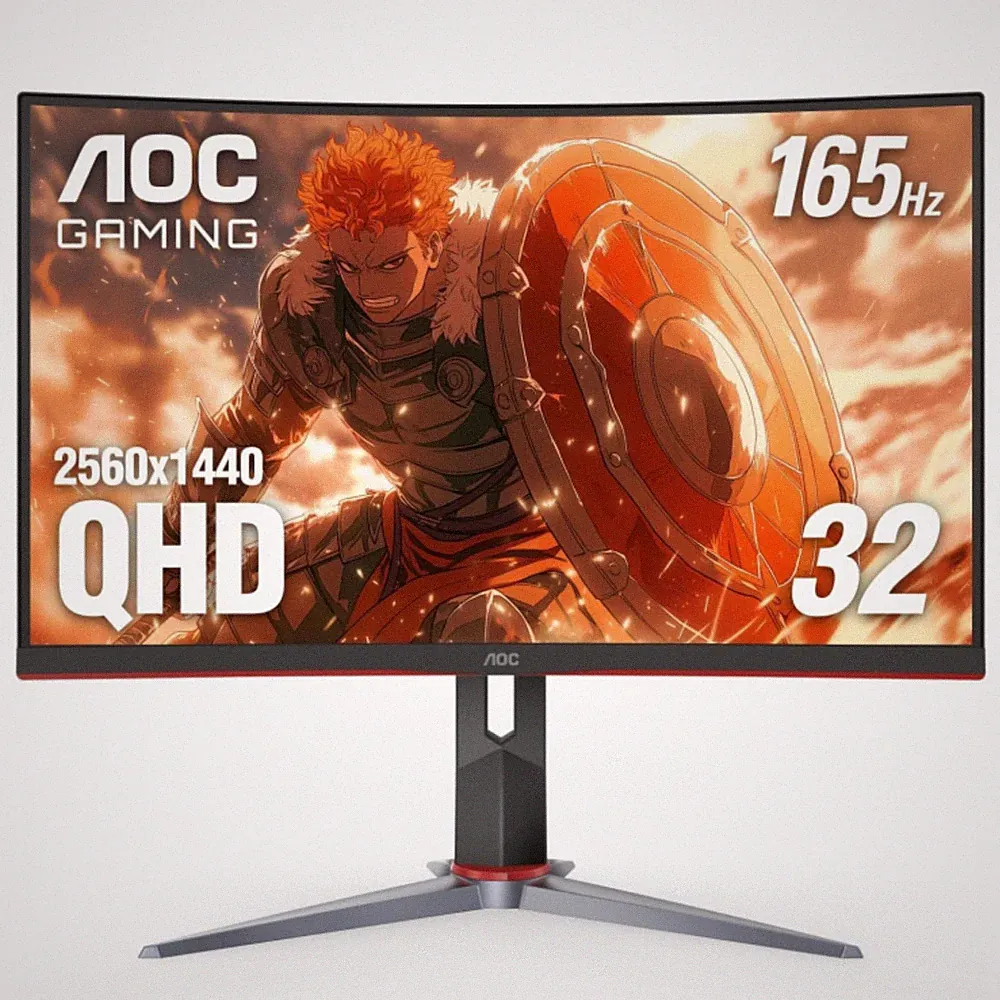 AOC CQ32G2S 32" Curved Gaming Monitor QHD 165Hz 1ms 1500R VA AMD FreeSync Premiu