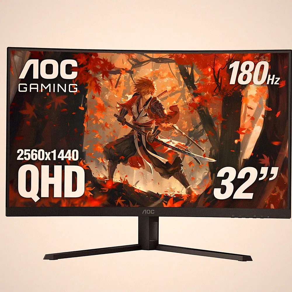 AOC CQ32G4VE 32" Curved Ultra-Wide Gaming Monitor QHD 180Hz, Black