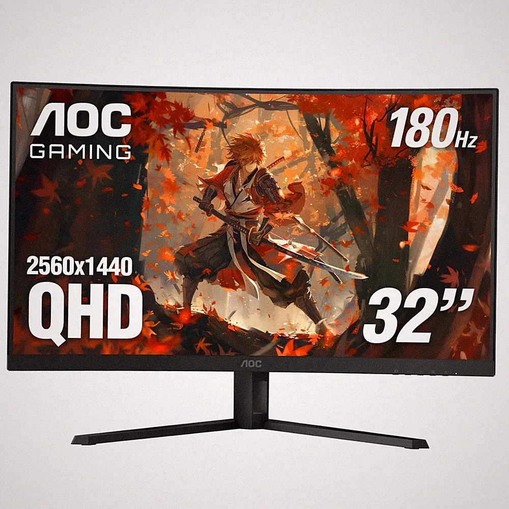 AOC CQ32G4VE 32" Curved Ultra-Wide Gaming Monitor QHD 180Hz, Black