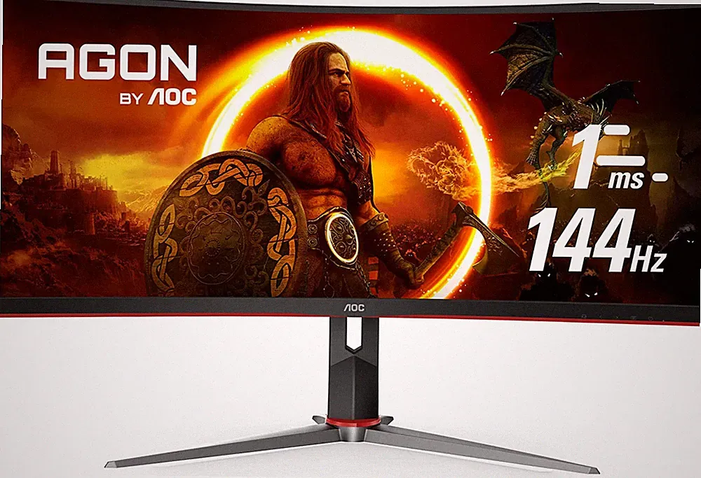 AOC CU34G2X 34" Curved Frameless Immersive Gaming Monitor, UltraWide QHD 3440x14