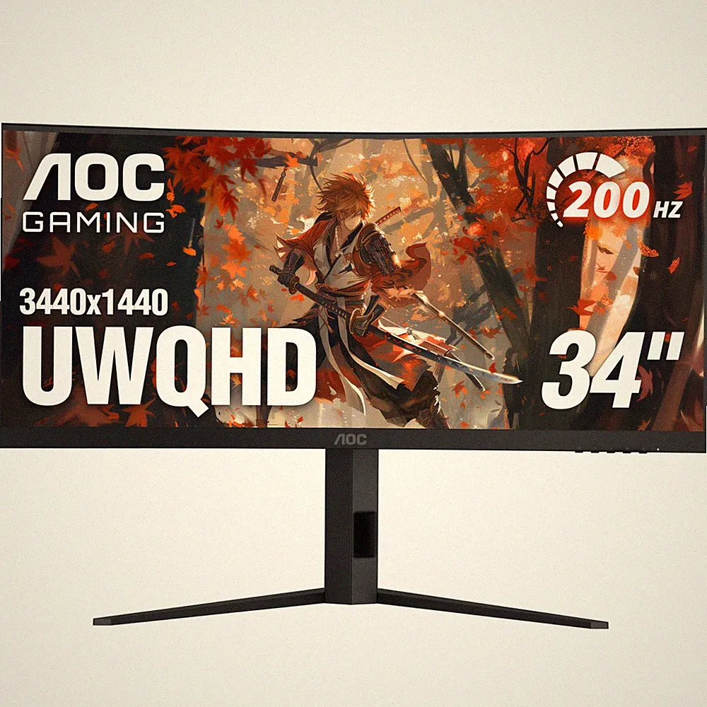 AOC - CU34G4HV 34" VA Panel Curved Gaming Monitor, LED, WQHD (3440x1440), 200...