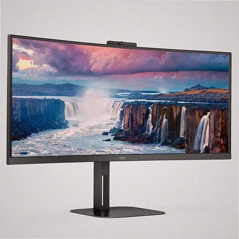AOC CU34V5CW 34'' Monitor Curved Ultra Wide WQHD 3440x1440P Adjustable Stand