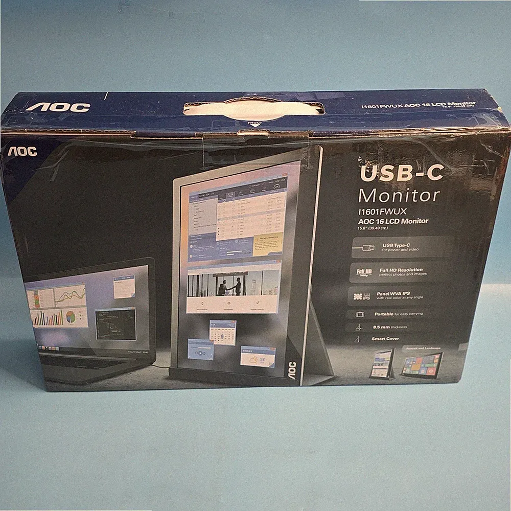 AOC I1601FWUX 15.6" IPS LED USB-C Monitor NEW