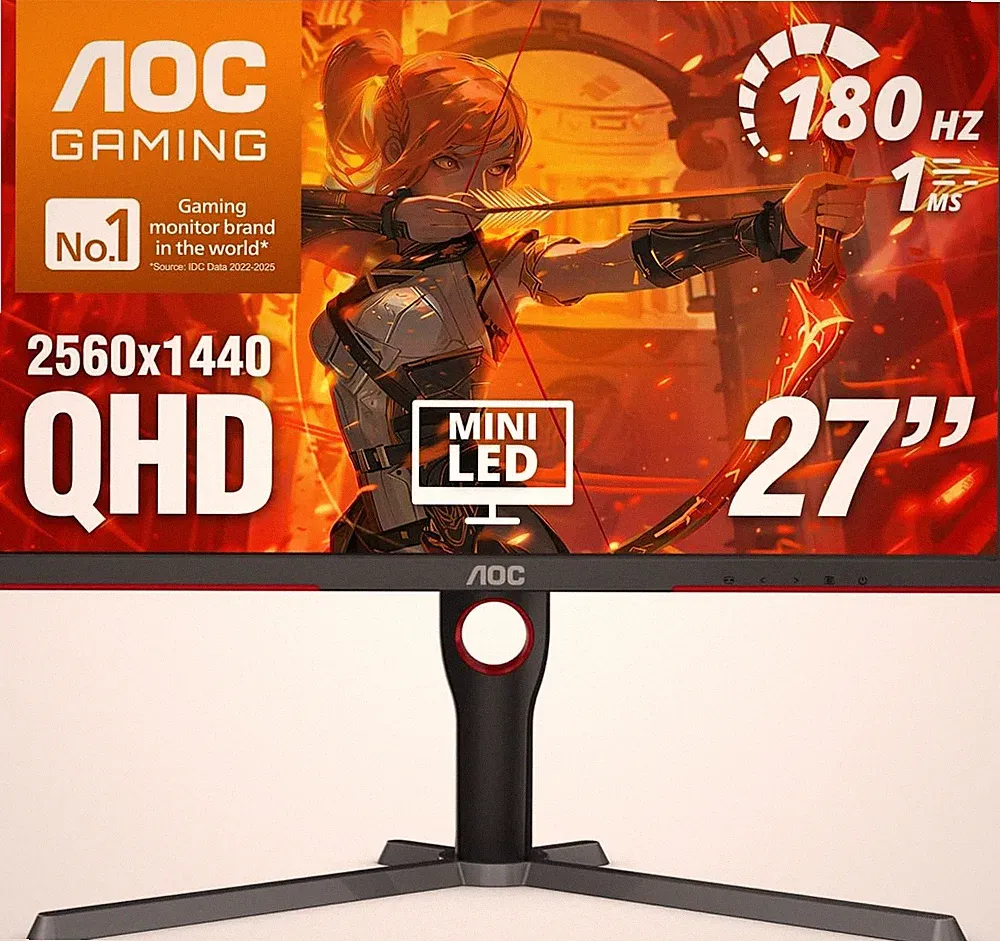 AOC Q27G3XMN 27" QHD Gaming Monitor 2560x1440 Mini LED 180Hz 1ms GtG