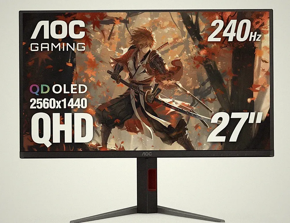 AOC Q27G4ZD 27" QD OLED Gaming Monitor, QHD 2560 x 1440, 240Hz 0.03ms, HDMI 2.0