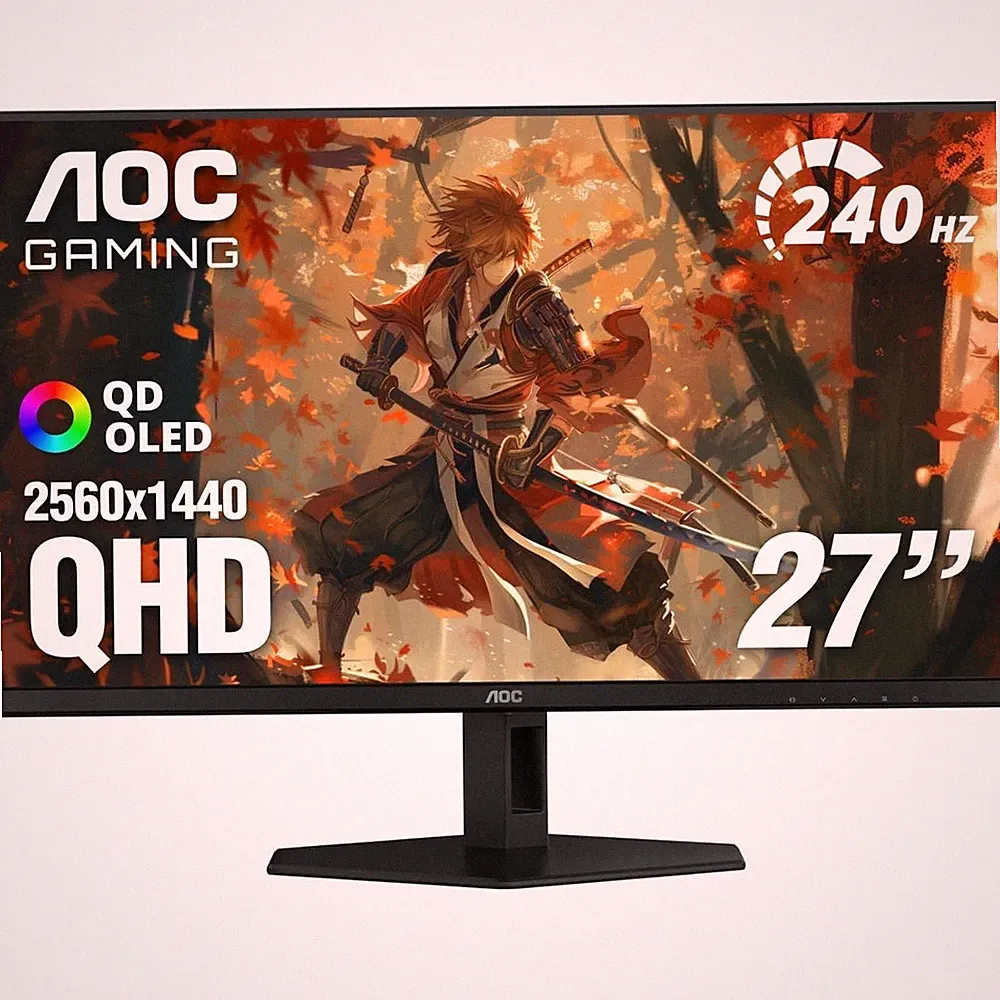 AOC Q27GAZD 27" QD OLED Gaming Monitor QHD 2560x1440 240Hz 0.03ms GtG G-SYNC HDR