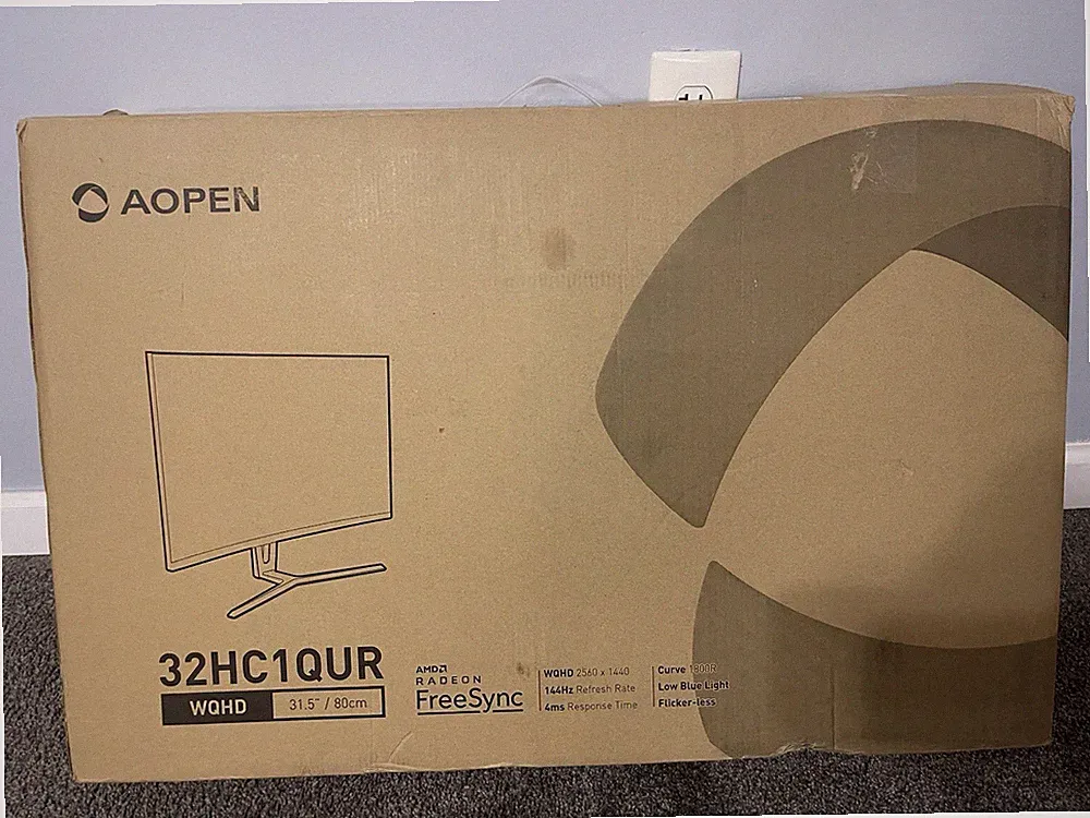 AOPEN 32HC1QUR 31.5" WQHD Curved Monitor 144Hz AMD FreeSync Black