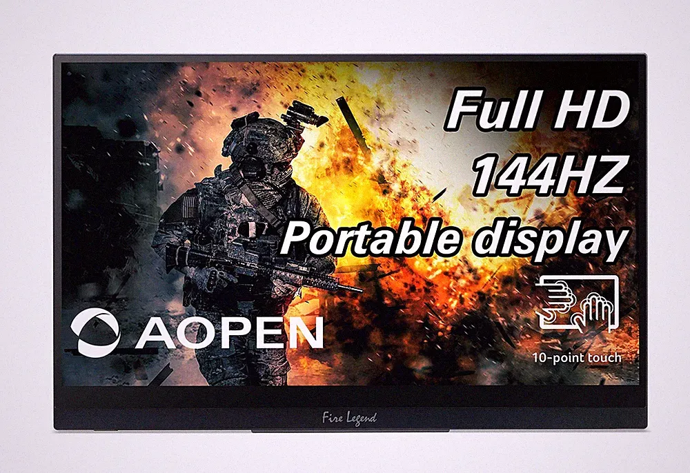 AOPEN By Acer 15.6in FHD 1920x1080 144Hz Gaming Portable Monitor 16PG7QTP