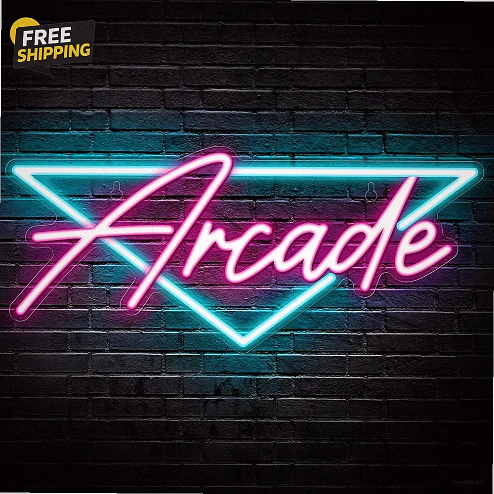 Arcade Neon Sign LED Gaming Wall Decor Retro Light Boys Room Bedroom Gift USB
