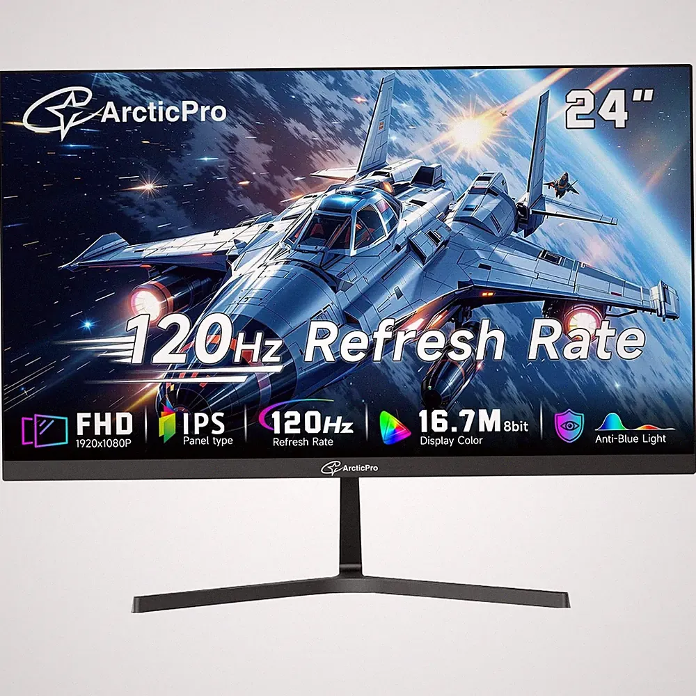 ArcticPro 24" 120Hz FHD 1080p IPS 1ms Computer Monitor 99% sRGB Gaming