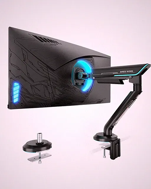 ARES WING Single Monitor Mount, HeavyDuty Gaming Monitor Arm fits for 24"57"...
