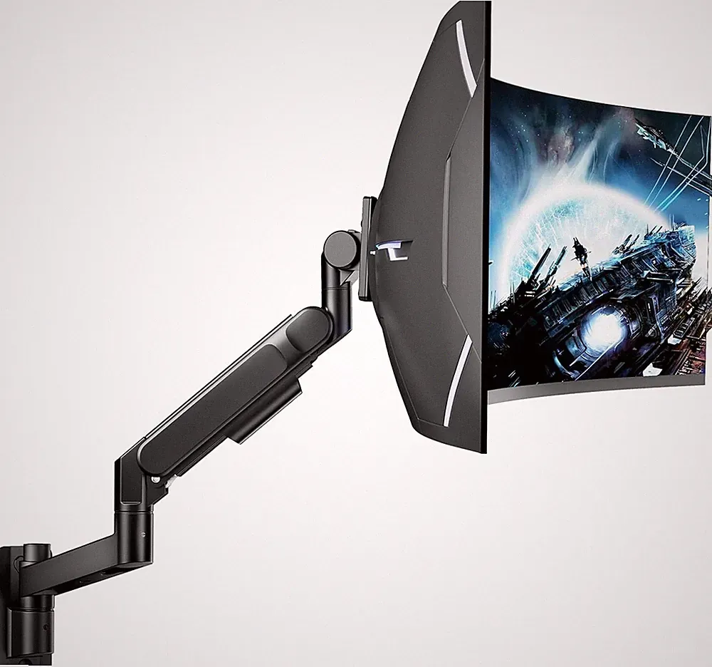 Ares Wing Single Monitor Wall Mount for 24-57" Ultrawide Gaming Screens - Black