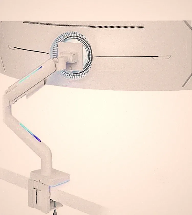 ARES WING Ultrawide Monitor Arm for 17 to 49” Heavy Duty Curved Screen C-clamp
