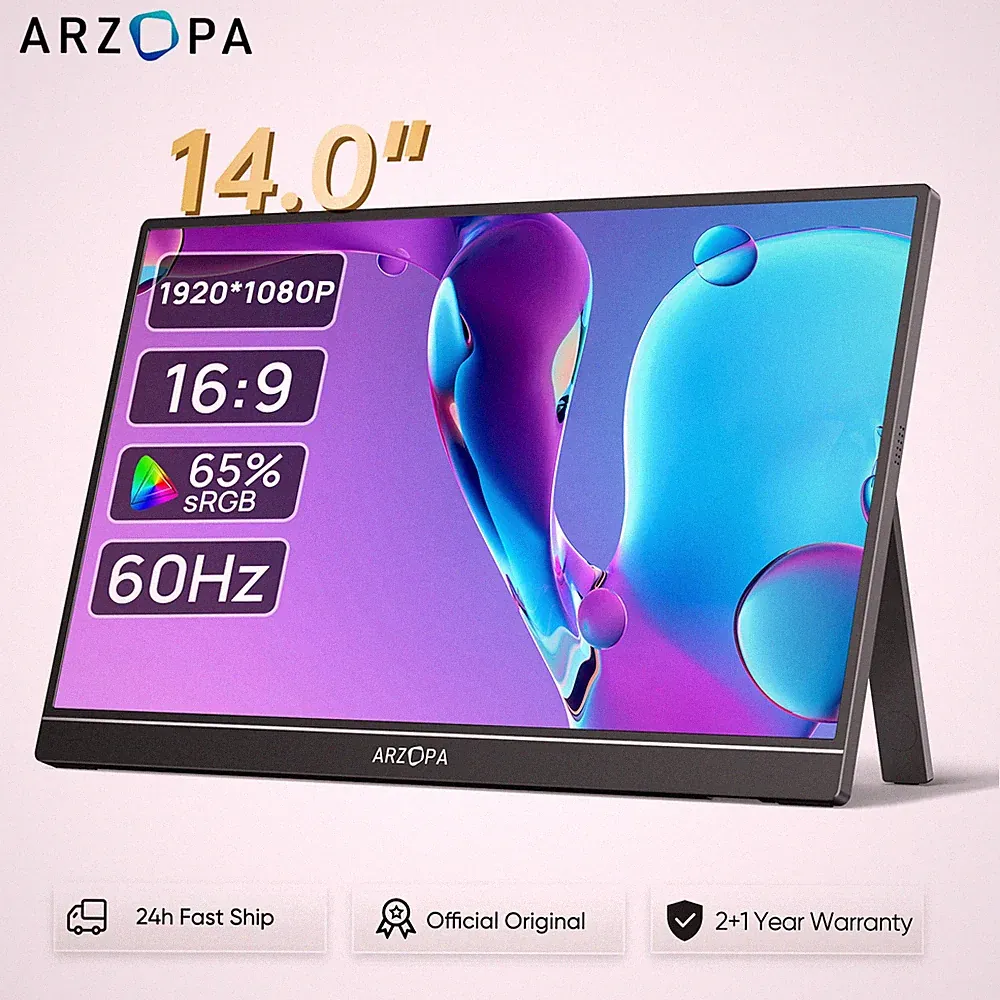 ARZOPA 14 inch 1920*1080P Mini Portable Monitor IPS Gaming External Second Scree