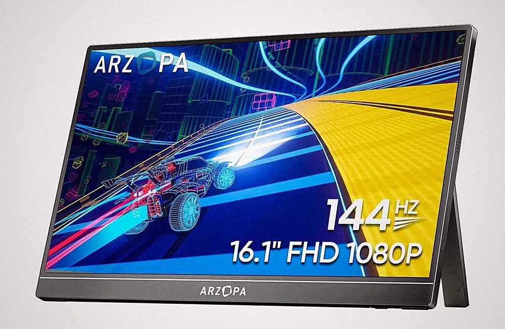 ARZOPA 16.1'' 144Hz Portable Gaming Monitor, 106% sRGB 1080P FHD Kickstand Po...