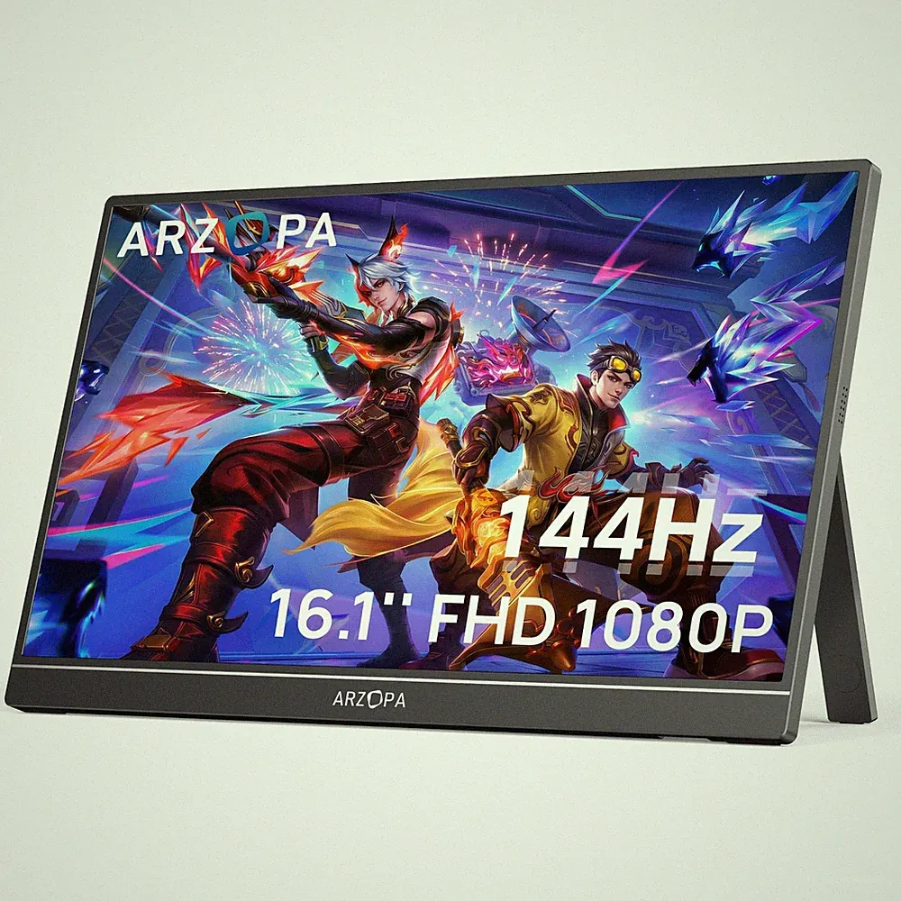 ARZOPA 16.1'' 144Hz Portable Gaming Monitor, 106% sRGB 1080P FHD Kickstand Po...