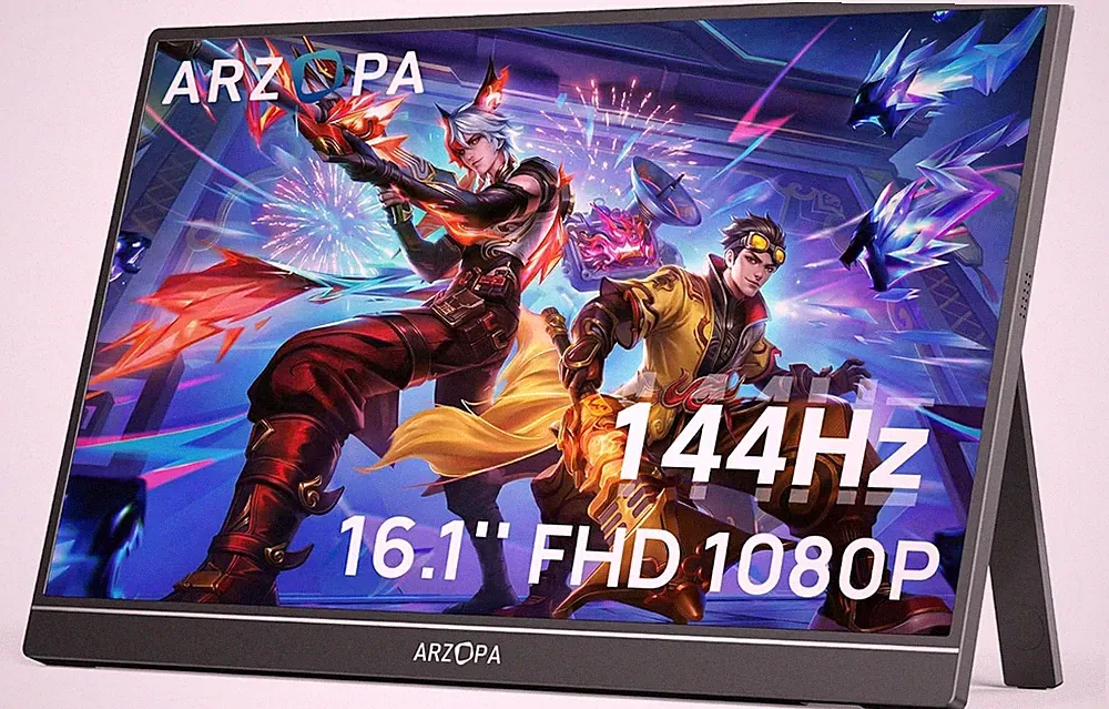 ARZOPA 16.1" 144Hz Portable Gaming Monitor 1080P FHD HDR sRGB Kickstand Eye Care