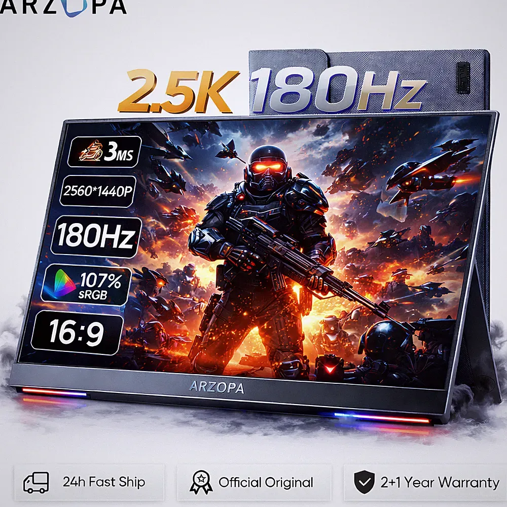ARZOPA 16.1 180Hz Portable Monitor 2.5K QHD IPS Aluminum Shell for PS5 Xbox Mac