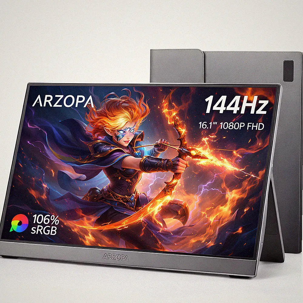 ARZOPA 16.1" Portable Gaming Monitor 144Hz 1080P FHD IPS 106% sRGB Second Screen