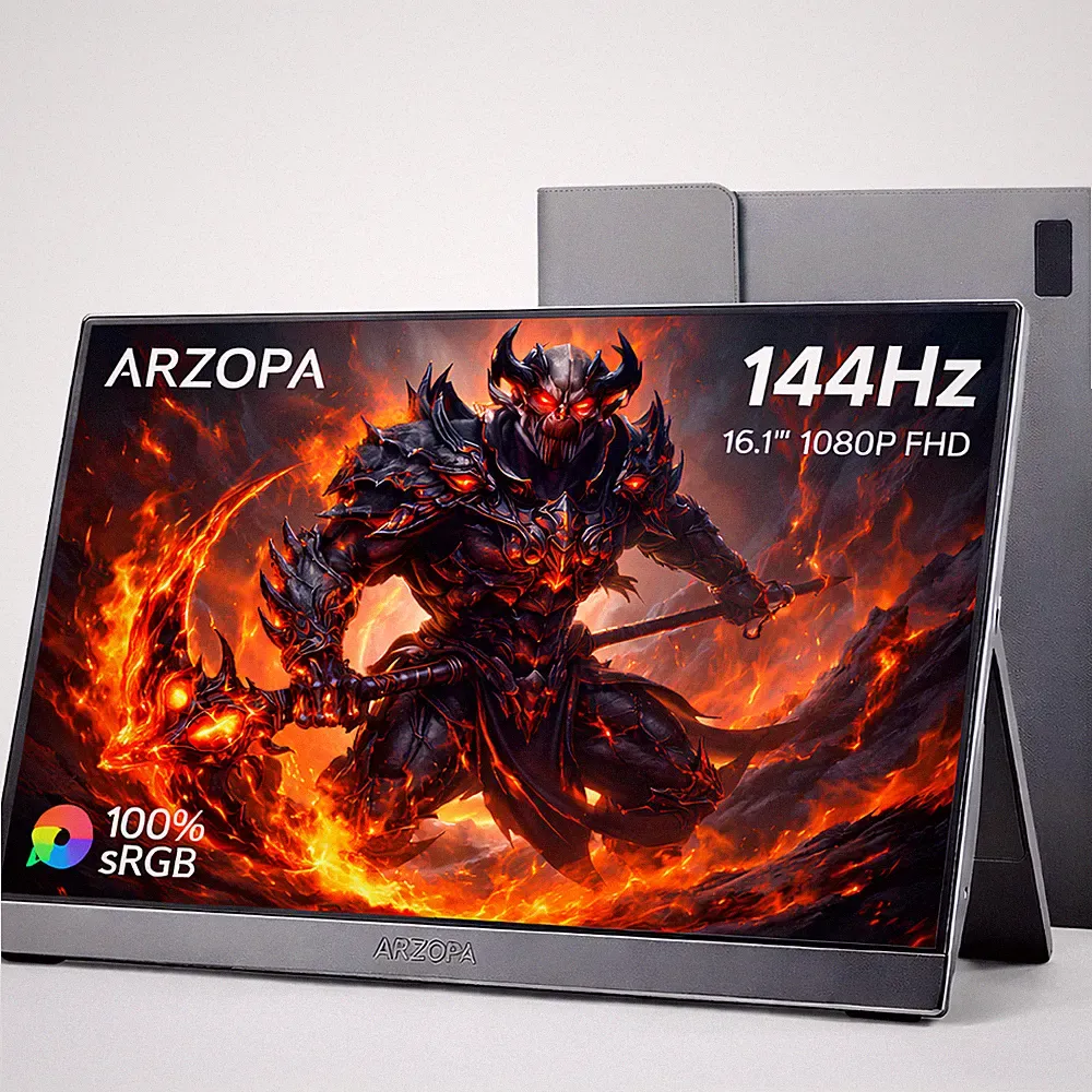 ARZOPA 16.1 Portable Monitor 144Hz Gaming Screen 100% sRGB HDR10 + Storage Bag