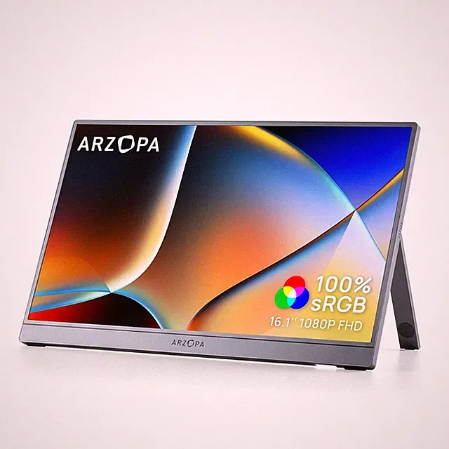 ARZOPA 16.1in Portable Monitor Gray 100% sRGB 1080P