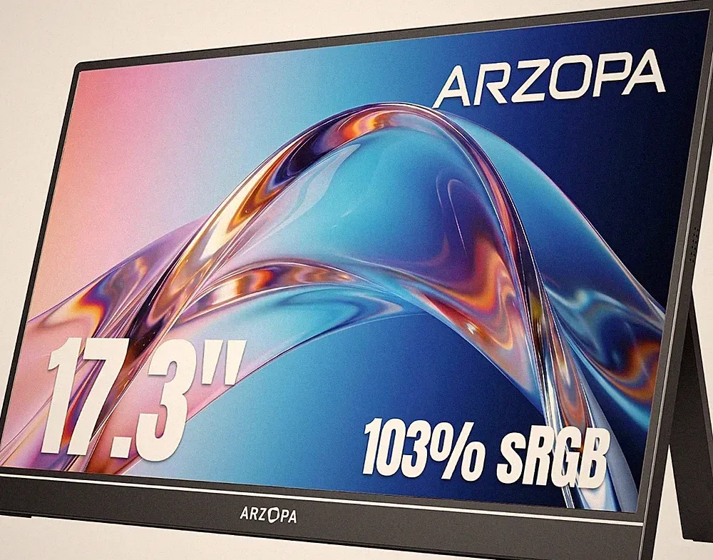 Arzopa 17.3" Portable Monitor 1080P FHD 103% sRGB IPS Gaming Monitor External