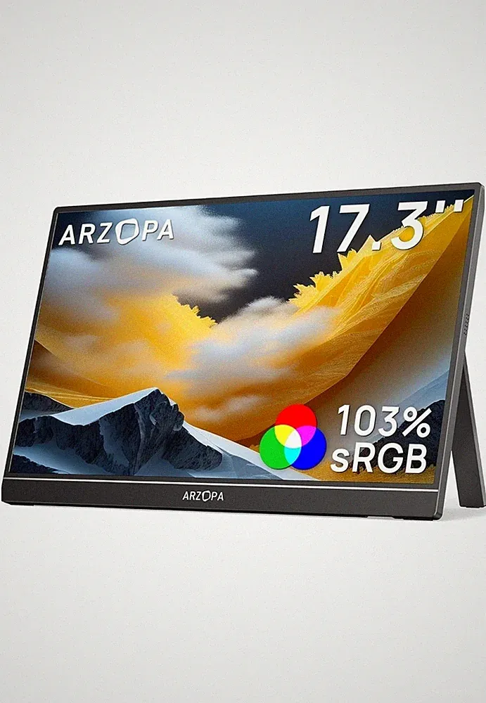 ARZOPA 17.3” Portable Monitor Z1C Plus FHD IPS USB-C HDMI PS5 Xbox Laptop NEW...