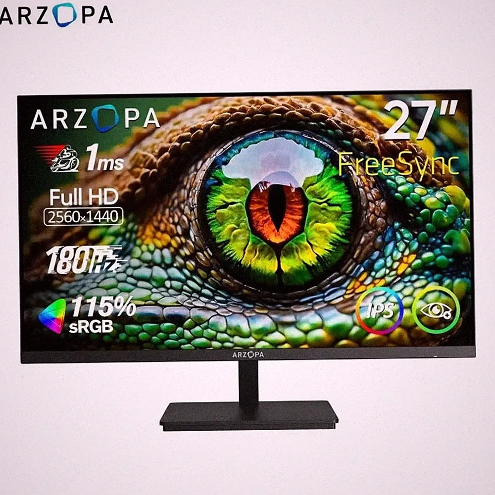 ARZOPA 27" 180Hz QHD Gaming Monitor | 1ms Fast IPS | FreeSync Premium | 2K 2560x