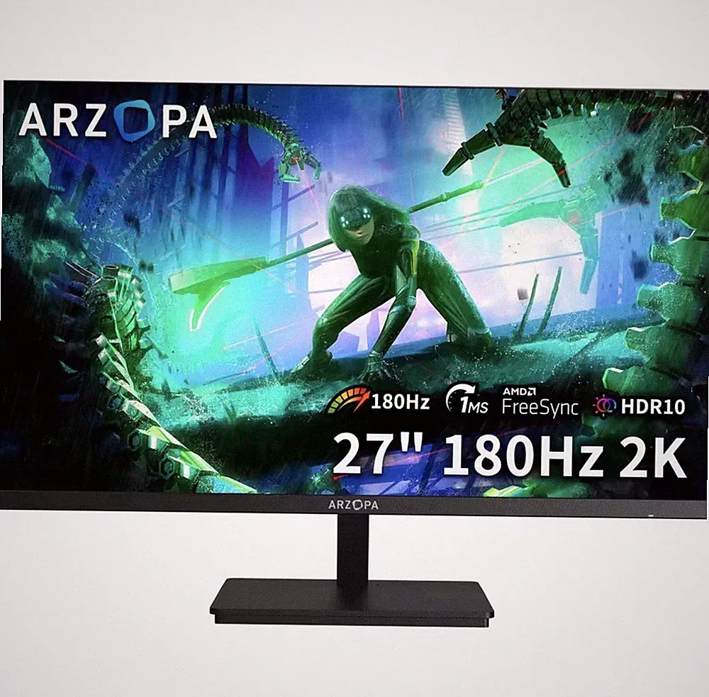 Arzopa 27 Inch 180hz Gaming Monitor For PC | 1ms, 2560*1400, FreeSync