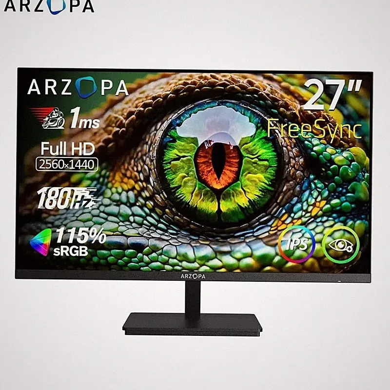 ARZOPA 27inch 180Hz 2K FastIPS QHD PC Monitor 1ms FreeSync Gaming monitor, M1RC