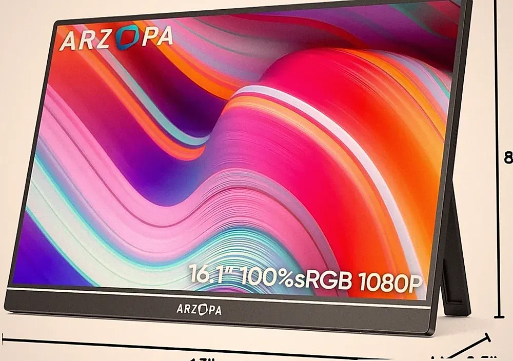 ARZOPA Portable Monitor, 16.1'' Laptop Monitor In Original Packaging